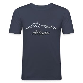 Allgaeu 1 - Männer Slim Fit T-Shirt - Navy - Vorne - Nik (191cm)