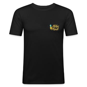Aloha State of Mind - Men's Slim Fit T-Shirt - black - Front - Nik (191cm)