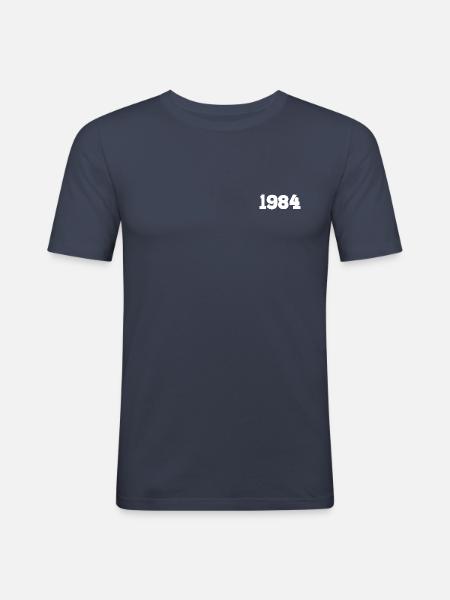 Year 1984 white - Men's Slim Fit T-Shirt - navy