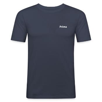 prima blanc - Männer Slim Fit T-Shirt - Navy - Vorne - Nik (191cm)