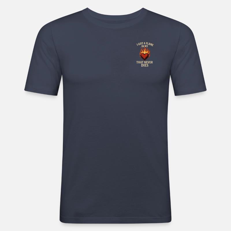 Flame - Männer Slim Fit T-Shirt - Navy