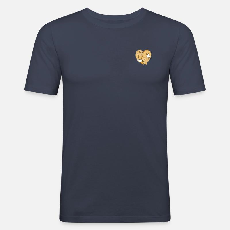 two sleeping foxes - Men's Slim Fit T-Shirt - navy