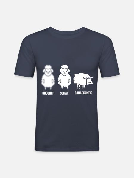 Schaf Unschaf Kantig - Männer Slim Fit T-Shirt - Navy