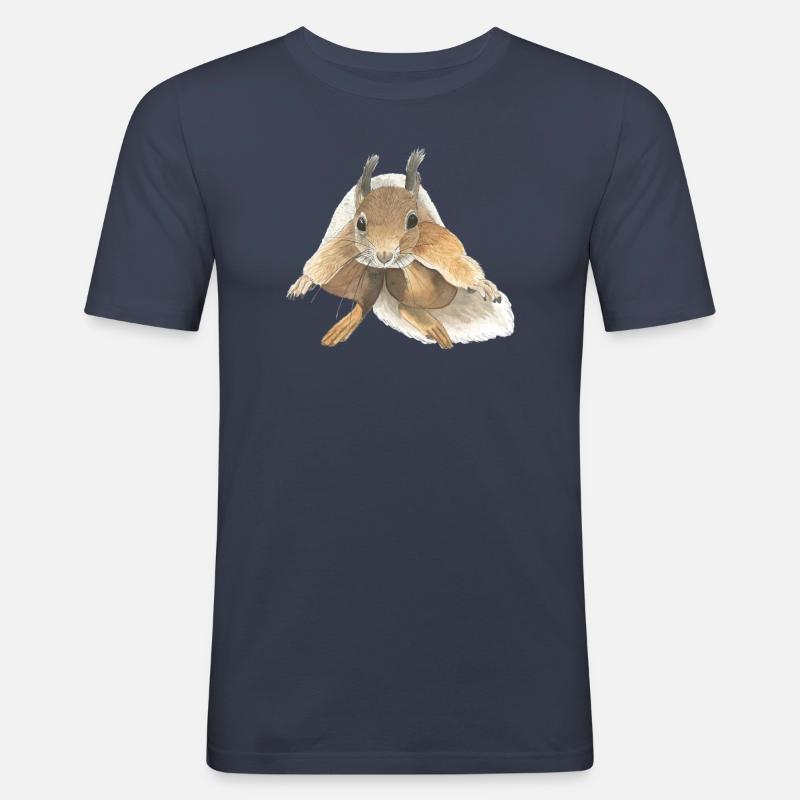 squirrel jumping squirrel - Men's Slim Fit T-Shirt - navy
