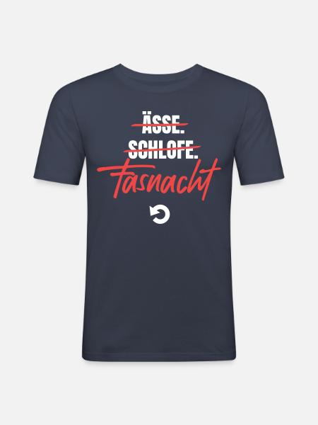 Nur noch Fasnacht, Schweizerdeutsch - Männer Slim Fit T-Shirt - Navy