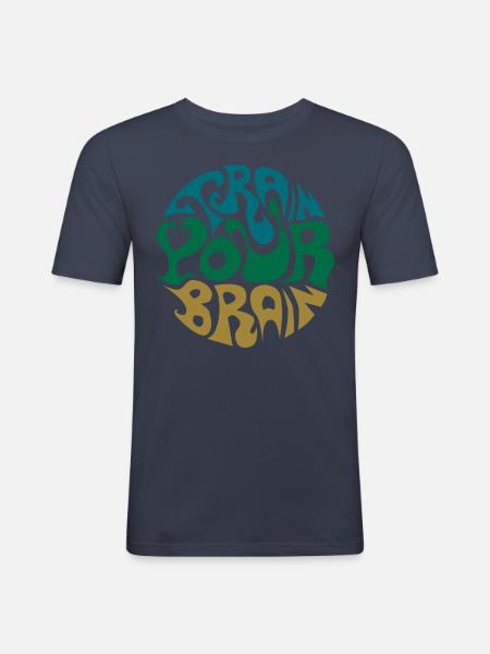 Tresserne 60'erne Tastefejl træner din hjerne Gehirn Træning - Herre Slim Fit T-Shirt - marineblå