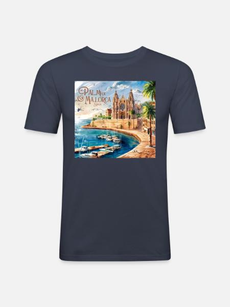 Palma de Mallorca - Men's Slim Fit T-Shirt - navy