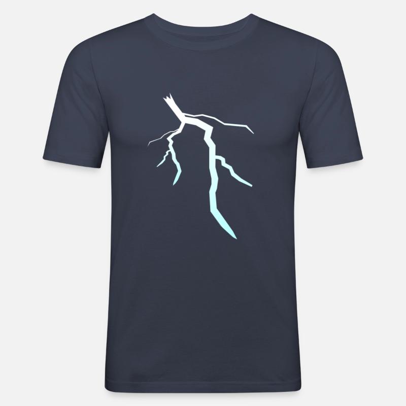 Blitz Blitzschlag Lightning Bolt - Männer Slim Fit T-Shirt - Navy