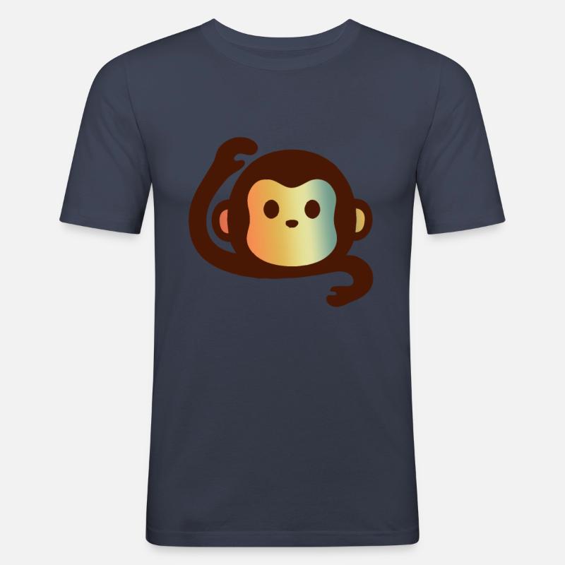 MONKEY MONKEY MONKEY MONKEY - Männer Slim Fit T-Shirt - Navy