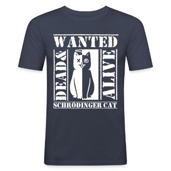 Schrödingers Katze Nerd Geek Physiker Wissenschaft - Männer Slim Fit T-Shirt - Navy - Vorne - Nik (191cm)
