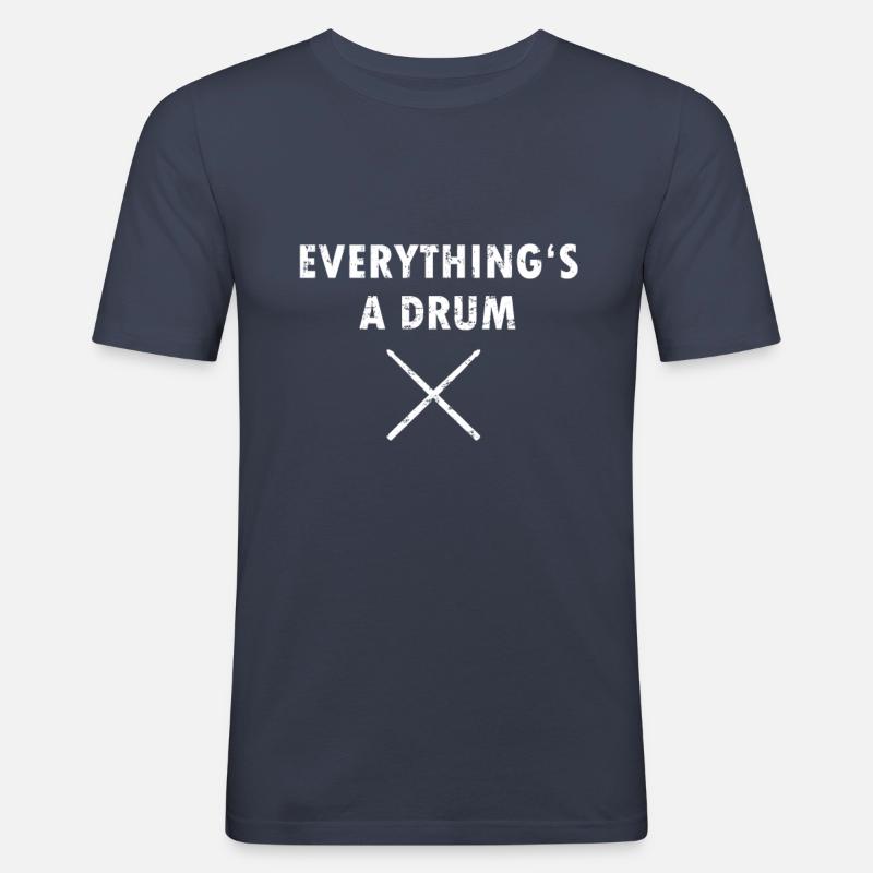 Everything is a Drum - Männer Slim Fit T-Shirt - Navy