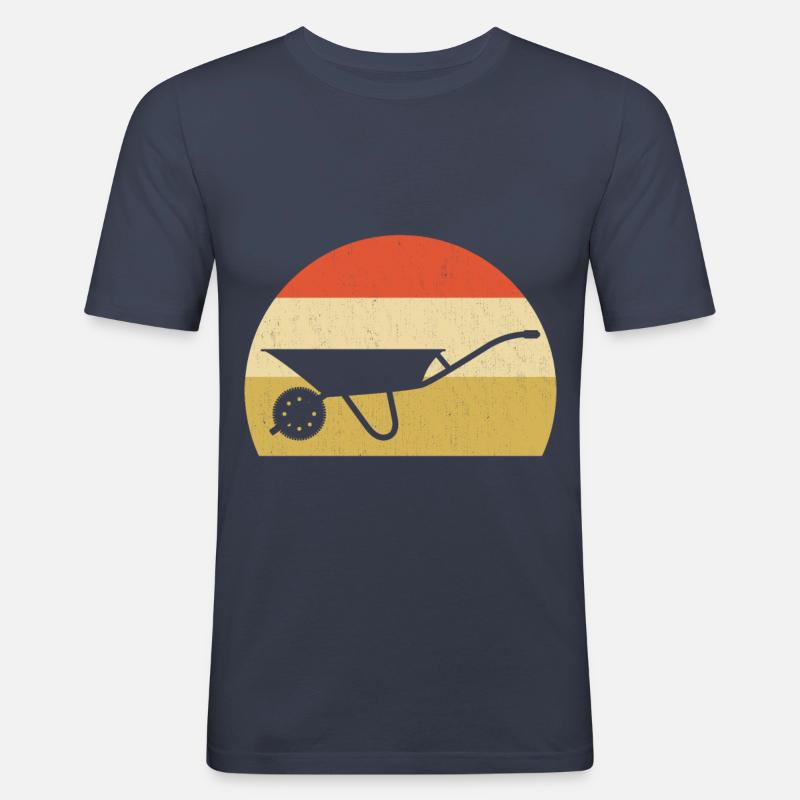 Schubkarre Retro Garten Geschenk - Männer Slim Fit T-Shirt - Navy