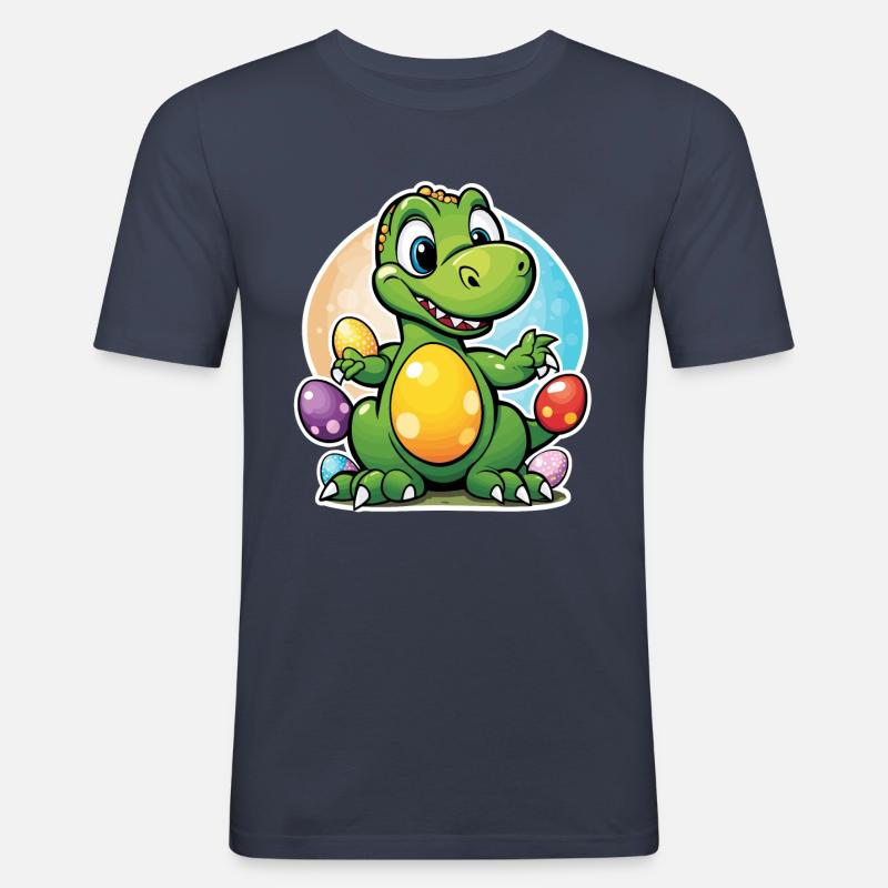 Dinosaur Easter Eggs Easter - Men's Slim Fit T-Shirt - navy