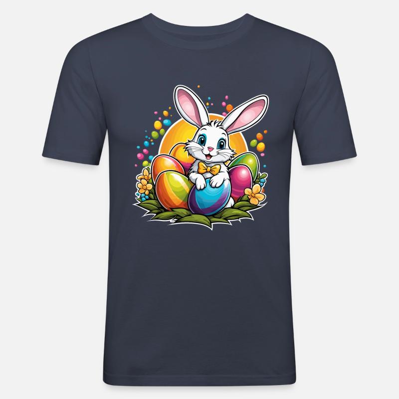Easter Bunny Easter Illustration - Men's Slim Fit T-Shirt - navy