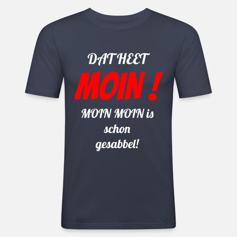 Dat heet Moin ! - Männer Slim Fit T-Shirt - Navy
