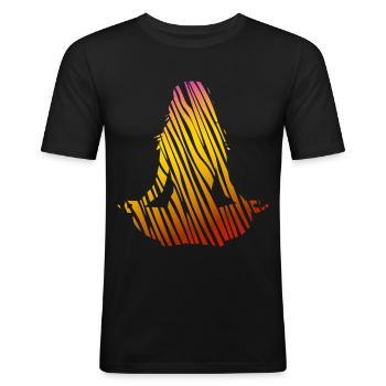 Lotus Tiger Yoga - Männer Slim Fit T-Shirt - Schwarz - Vorne - Nik (191cm)