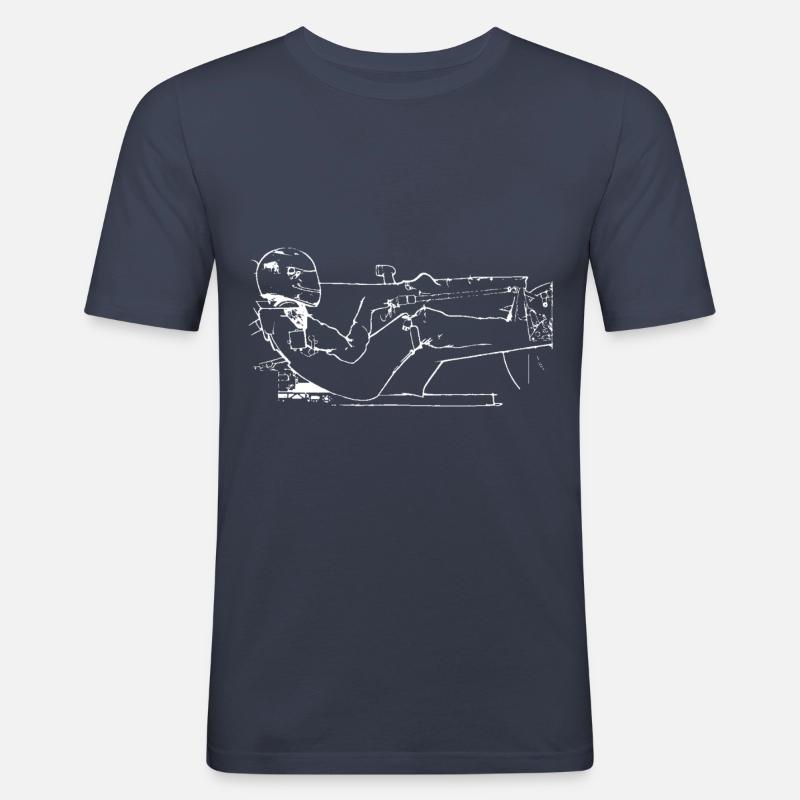 Rennfahrer Cockpit - Männer Slim Fit T-Shirt - Navy