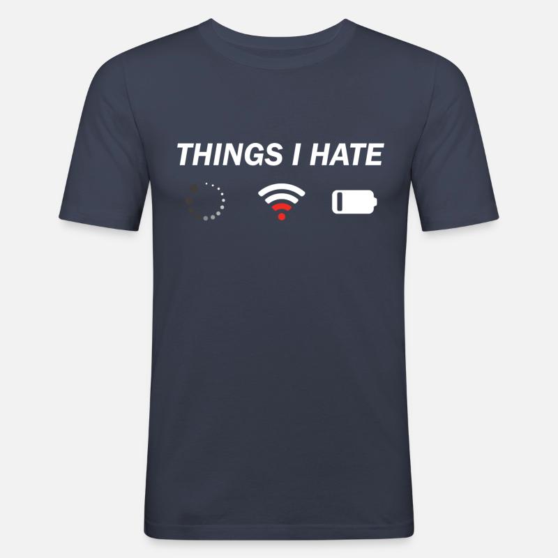 Programmeur Computer Nerd Gamer Cadeau - T-shirt près du corps Homme - bleu marine