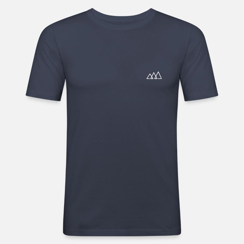 Minimal Simpel Berg Icon - Männer Slim Fit T-Shirt - Navy