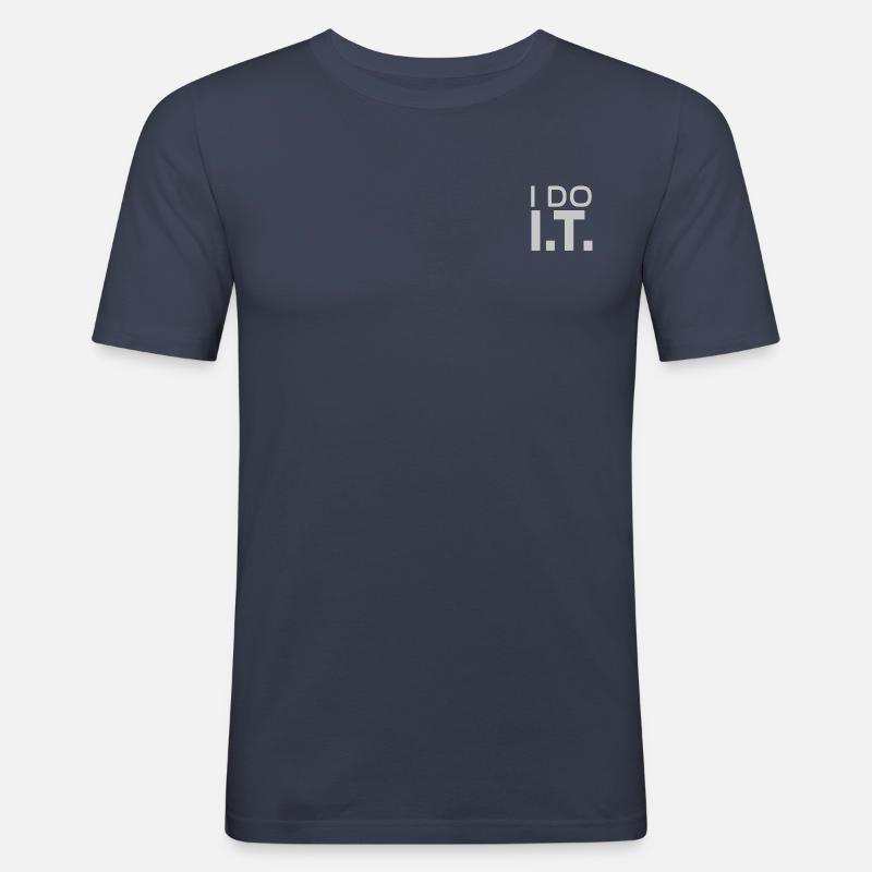 I DO I.T. - Männer Slim Fit T-Shirt - Navy
