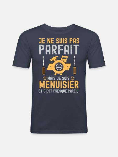 Menuisier menuiserie - T-shirt près du corps Homme - bleu marine