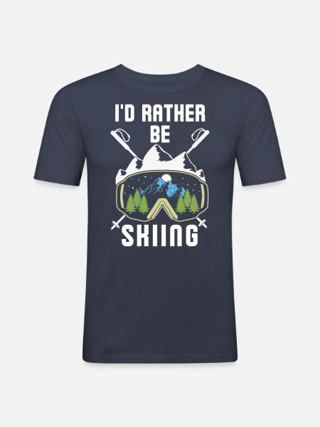 I'd rather be skiing 3 - Men's Slim Fit T-Shirt - navy