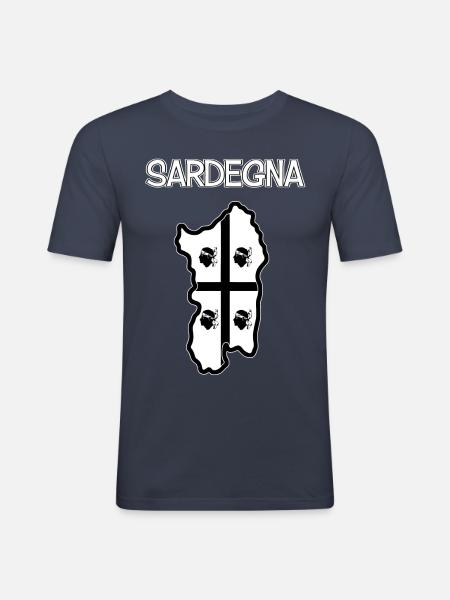 Sardinien - Männer Slim Fit T-Shirt - Navy
