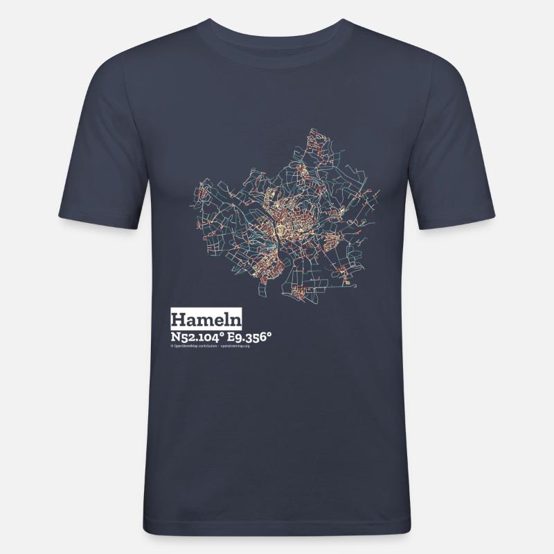 Hameln Basic Pastels - Männer Slim Fit T-Shirt - Navy