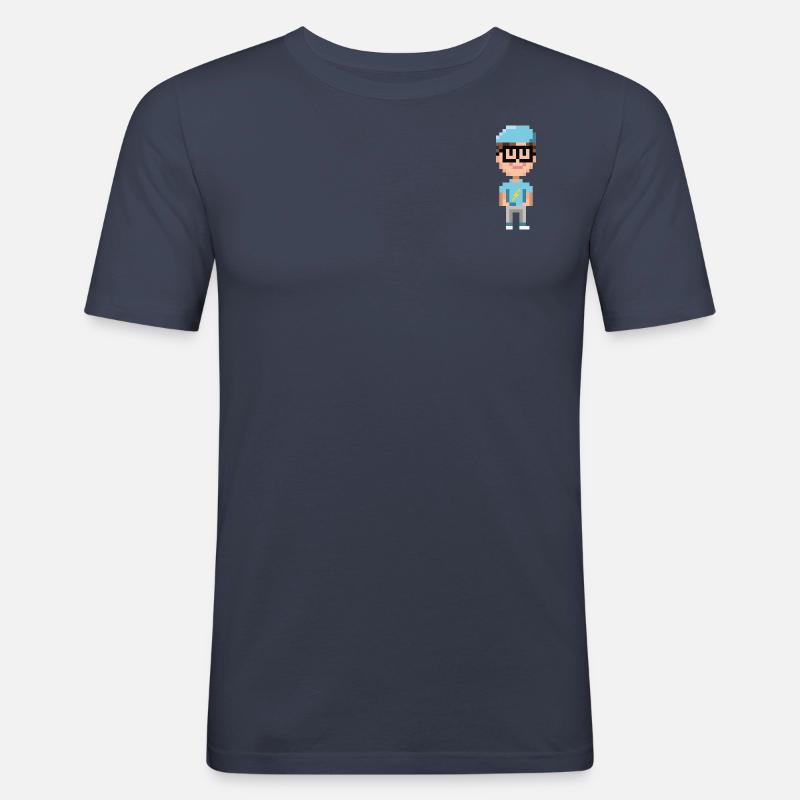 PIXELFIGUR BLAU - BLITZ - Männer Slim Fit T-Shirt - Navy
