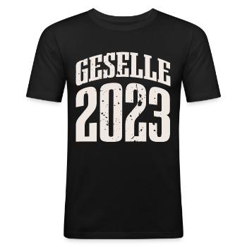 Geselle 2023 Gesellenprüfung - Männer Slim Fit T-Shirt - Schwarz - Vorne - Nik (191cm)