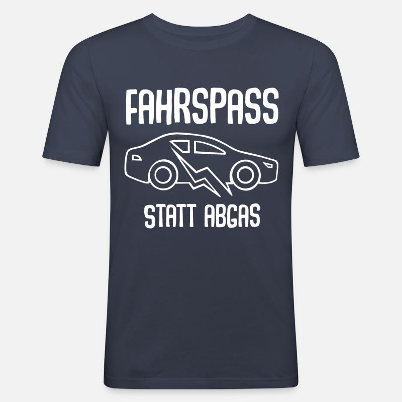 E-Auto Elektroauto - Männer Slim Fit T-Shirt - Navy