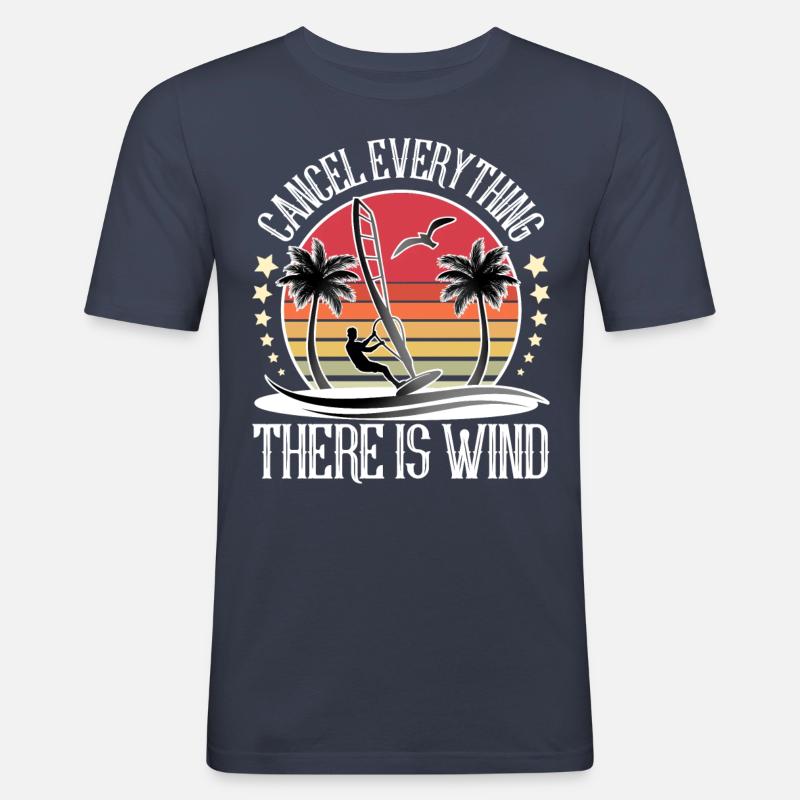 Windsurfen Windsurfer Windsurf - Männer Slim Fit T-Shirt - Navy