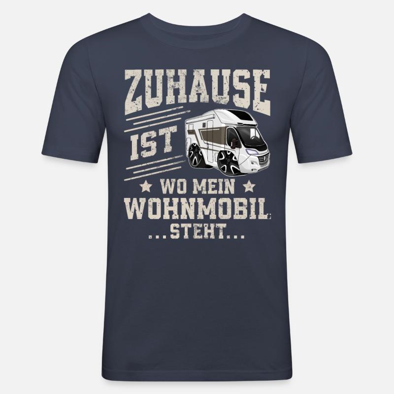 Camping Camper Campen - Männer Slim Fit T-Shirt - Navy
