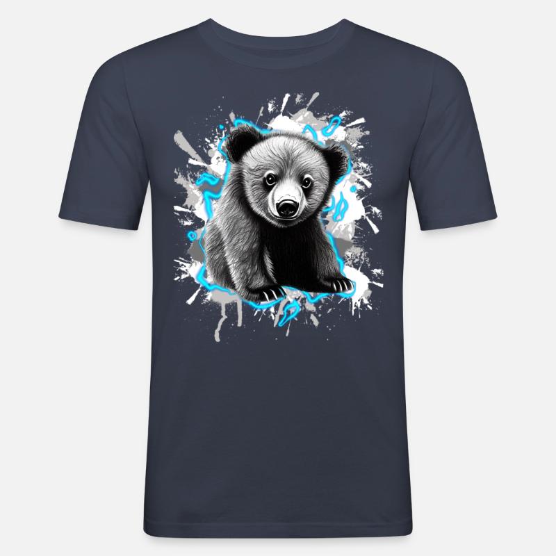 Bär - Männer Slim Fit T-Shirt - Navy