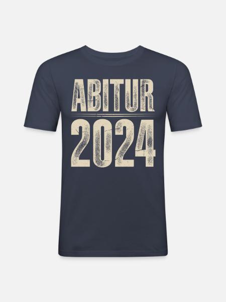 Abitur 2024 - Männer Slim Fit T-Shirt - Navy