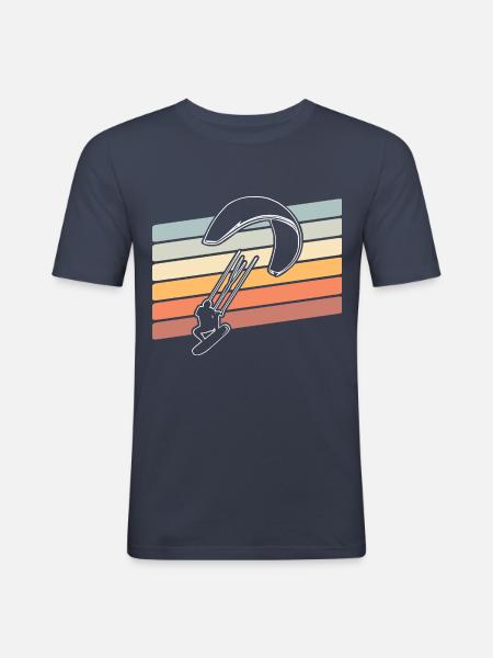 Kitesurfer Kitesurf Kitesurf - T-shirt près du corps Homme - bleu marine