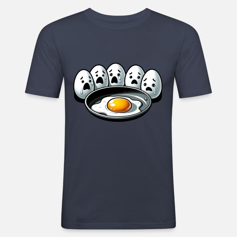 Eier Spiegelei Oster Meme - Männer Slim Fit T-Shirt - Navy