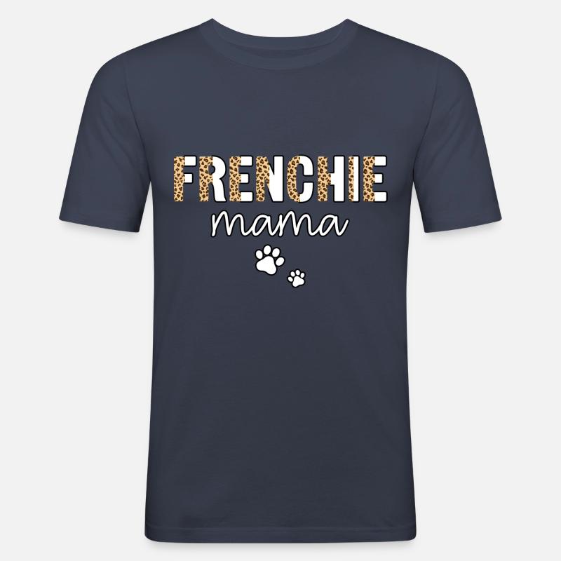 Frenchie mama - Männer Slim Fit T-Shirt - Navy