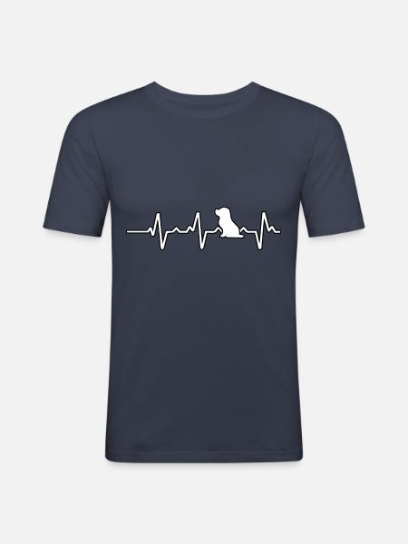 Beagle heartbeat - Men's Slim Fit T-Shirt - navy