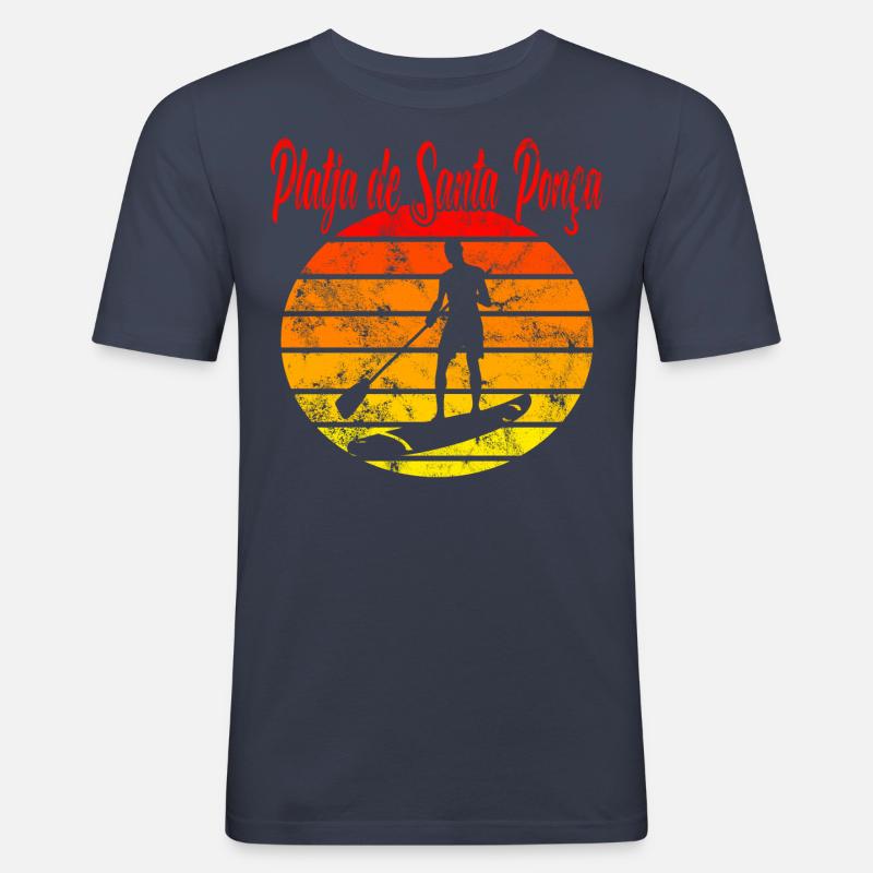 Platja de Santa Ponça - Männer Slim Fit T-Shirt - Navy