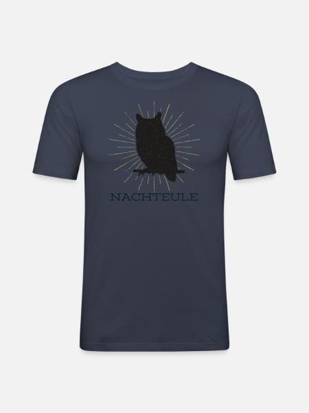 nACHTEULe - Männer Slim Fit T-Shirt - Navy
