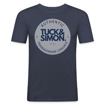 Tuck&Simon Authentic Casuals - Men's Slim Fit T-Shirt - navy - Front - Nik (191cm)