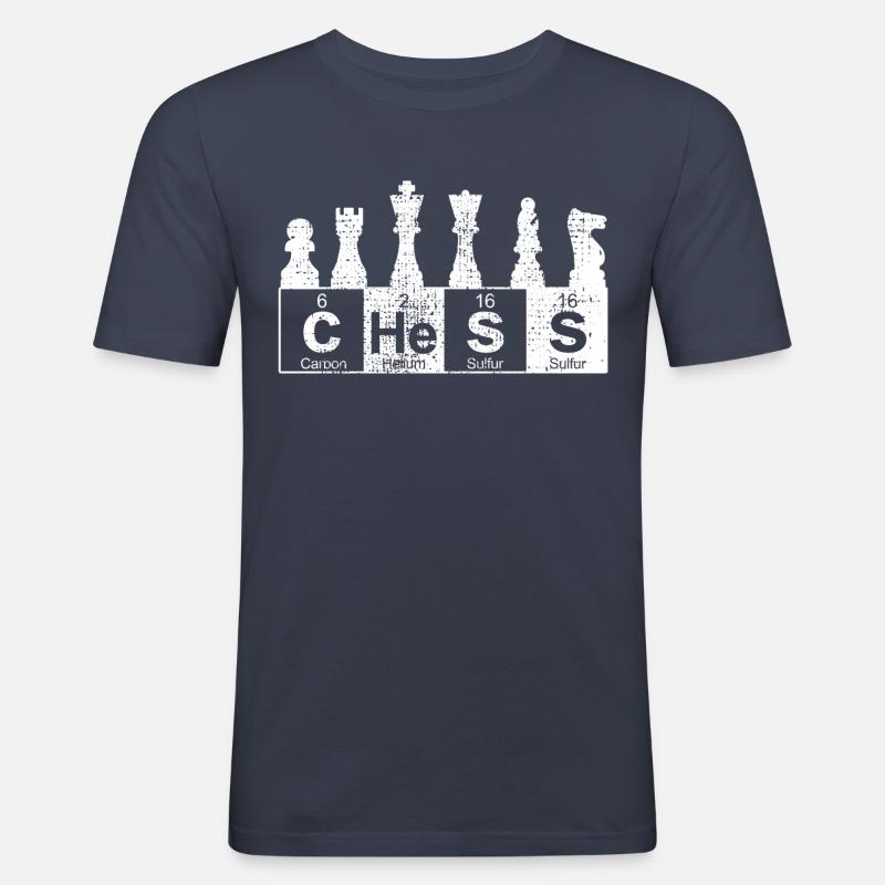 Science Schach Nerd - Männer Slim Fit T-Shirt - Navy