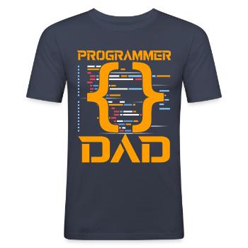 Programmeur Papa - T-shirt près du corps Homme - bleu marine - Devant - Nik (191cm)