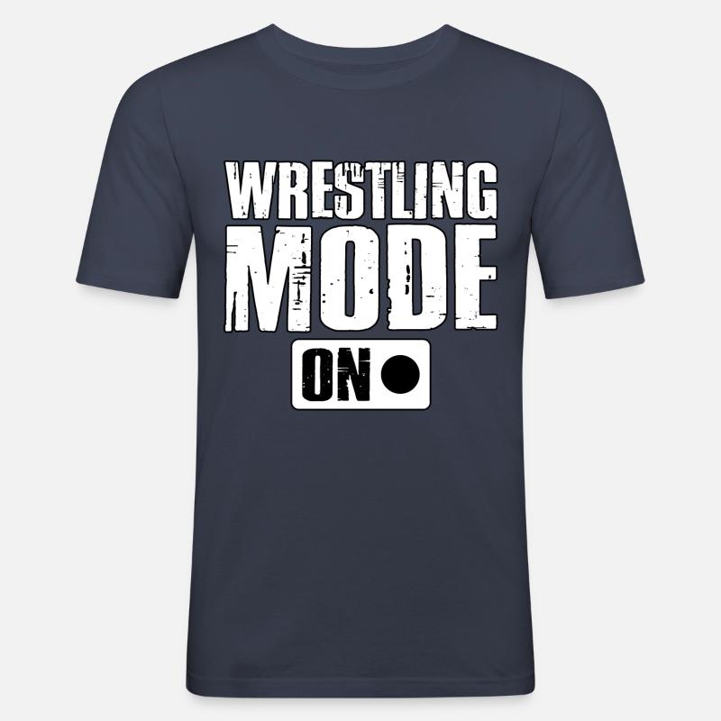 Wrestling-Modus Ein - Männer Slim Fit T-Shirt - Navy