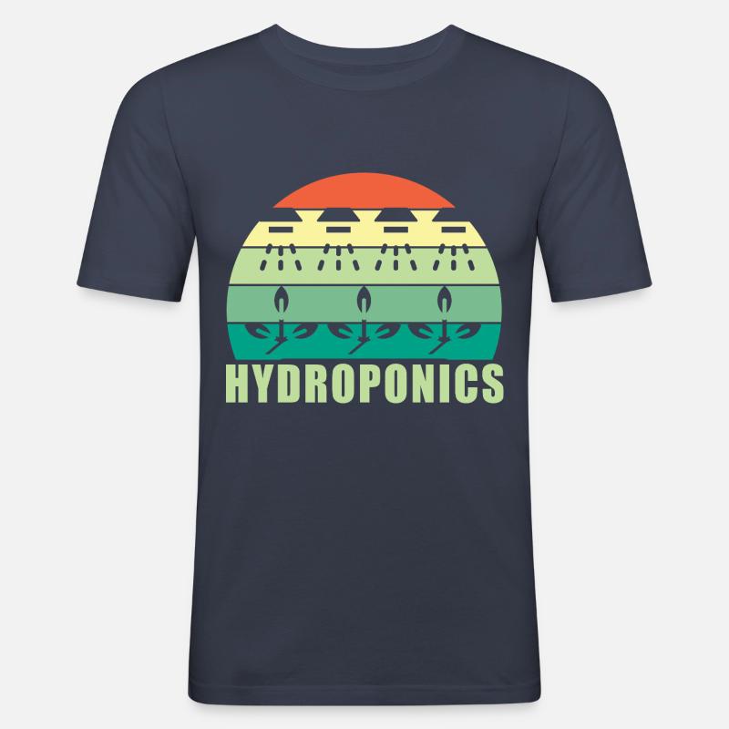 Hydroponik - Männer Slim Fit T-Shirt - Navy