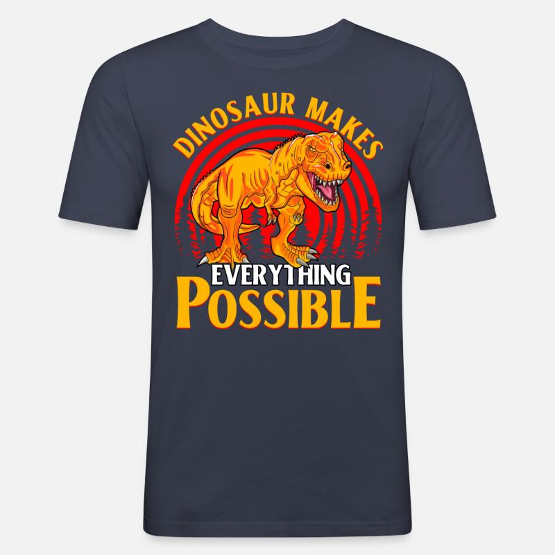 Dinosaur makes everything possible - Männer Slim Fit T-Shirt - Navy