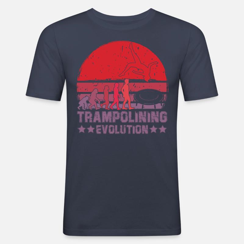 Trampolining Evolution - Men's Slim Fit T-Shirt - navy