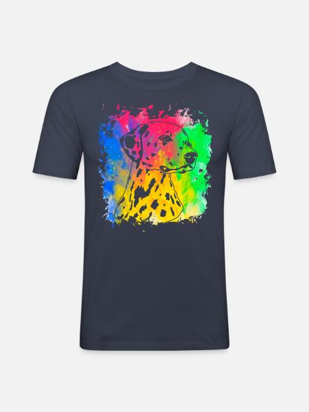 Dalmatiner Retro - Männer Slim Fit T-Shirt - Navy