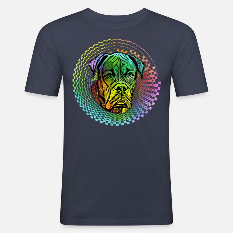 Boxer Retro - Männer Slim Fit T-Shirt - Navy